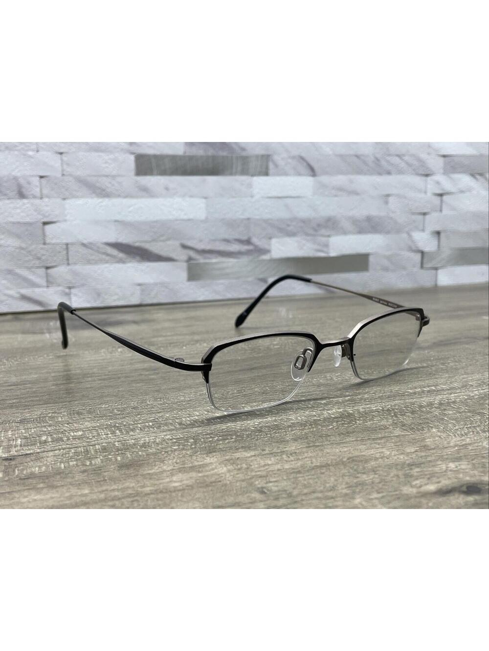 Bevel ‘Genau’ Eyeglasses 8563 BKAB Black Half Rim 43[]20 Designer -Frames Only